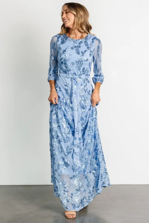 Destiny Sequin Maxi Dress Blue Women Baltic Born Embellished Sequin Destiny Sequin Maxi Dress Blue Women Baltic Born Embellished Sequin