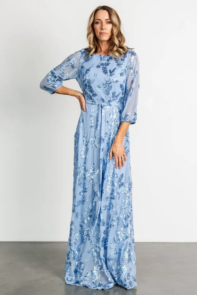 Destiny Sequin Maxi Dress Blue Women Baltic Born Embellished Sequin Destiny Sequin Maxi Dress Blue Women Baltic Born Embellished Sequin