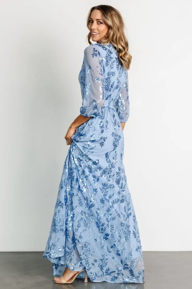 Destiny Sequin Maxi Dress Blue Women Baltic Born Embellished Sequin Destiny Sequin Maxi Dress Blue Women Baltic Born Embellished Sequin