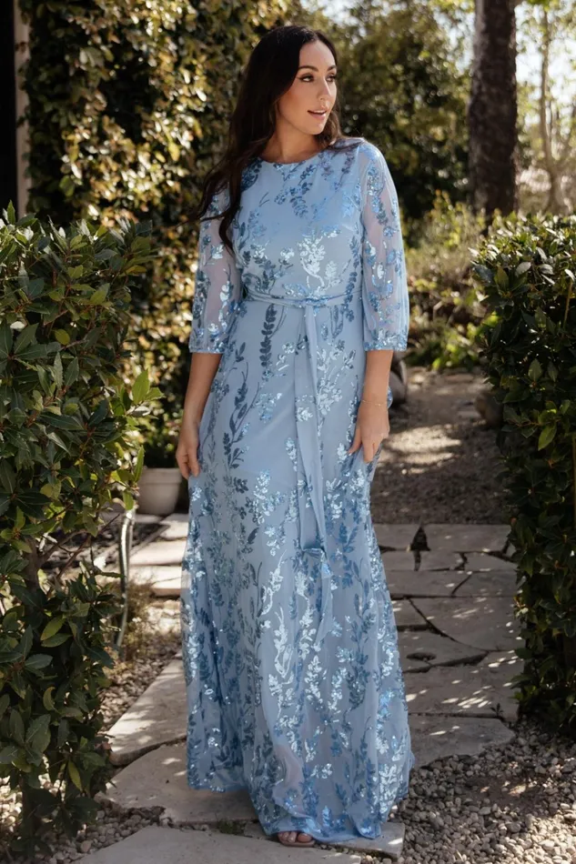 Destiny Sequin Maxi Dress Blue Women Baltic Born Embellished Sequin Destiny Sequin Maxi Dress Blue Women Baltic Born Embellished Sequin