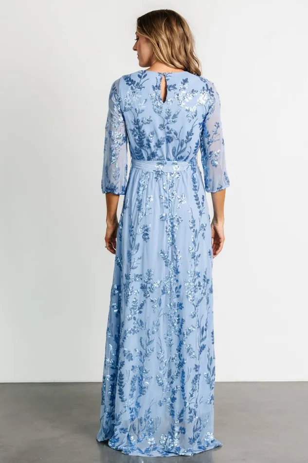 Destiny Sequin Maxi Dress Blue Women Baltic Born Embellished Sequin Destiny Sequin Maxi Dress Blue Women Baltic Born Embellished Sequin