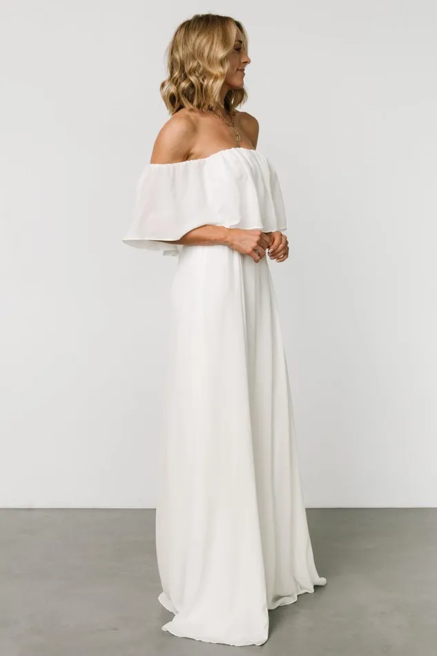 Diana Off Shoulder Maxi Dress Off White Women Baltic Born Bridal Diana Off Shoulder Maxi Dress Off White Women Baltic Born Bridal