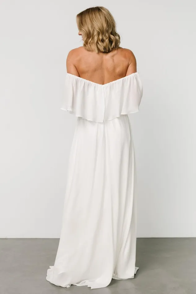 Diana Off Shoulder Maxi Dress Off White Women Baltic Born Bridal Diana Off Shoulder Maxi Dress Off White Women Baltic Born Bridal