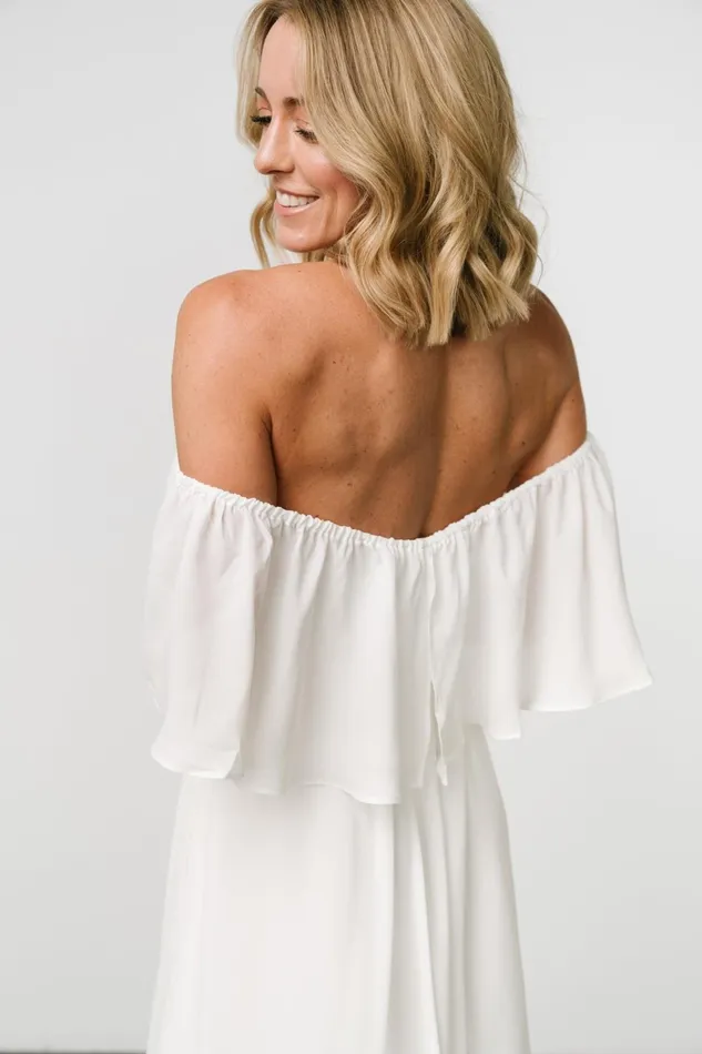 Diana Off Shoulder Maxi Dress Off White Women Baltic Born Bridal Diana Off Shoulder Maxi Dress Off White Women Baltic Born Bridal