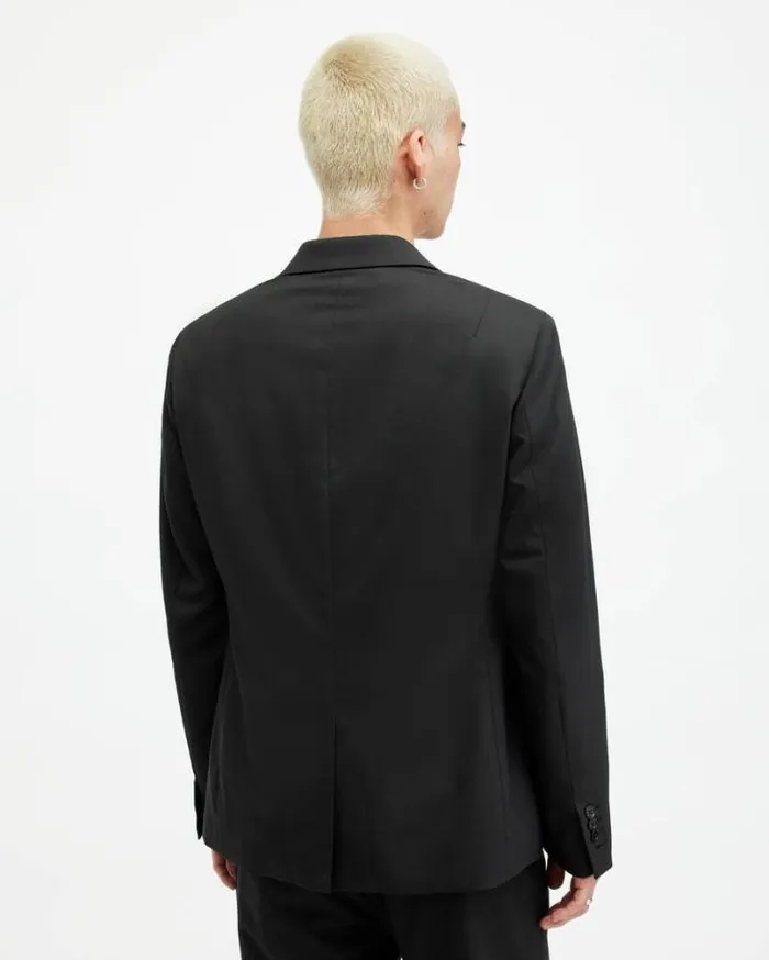 Dima Stretch Skinny Fit Blazer Black Men AllSaints Jackets and Coats