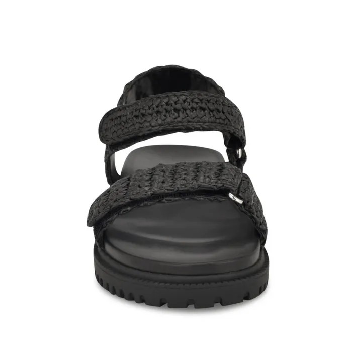 Dinrah Footbed Sandals Black Women Nine West Low Heel