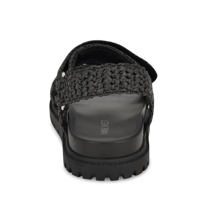 Dinrah Footbed Sandals Black Women Nine West Low Heel