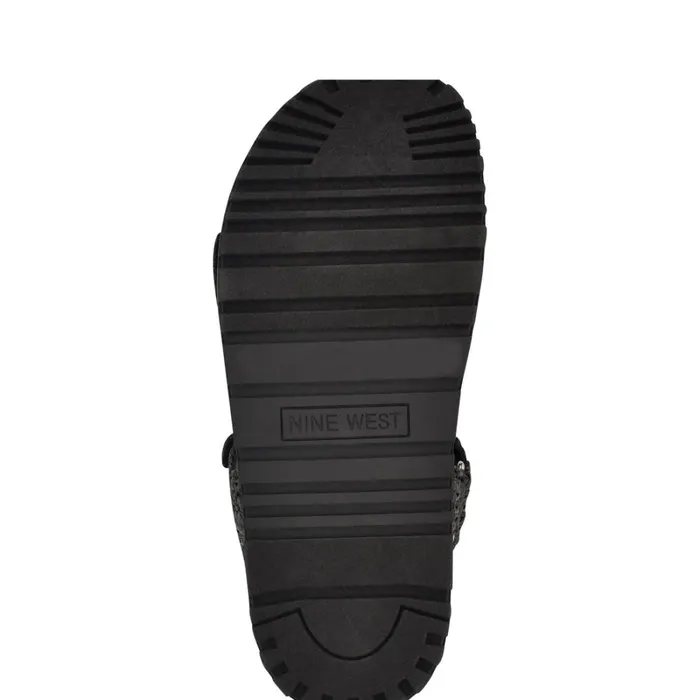 Dinrah Footbed Sandals Black Women Nine West Low Heel