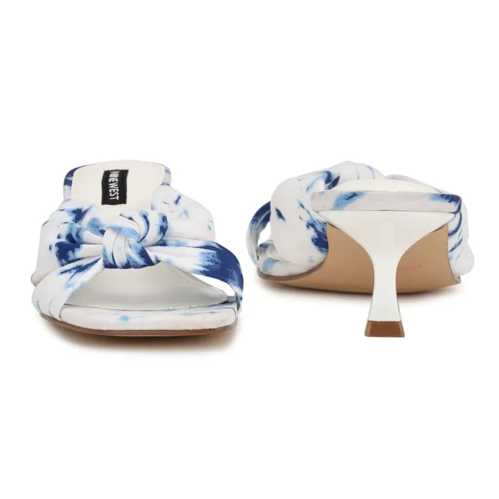 Dipa Heeled Slide Sandals Whiteblue Tie Dye Women Nine West Low Heel Dipa Heeled Slide Sandals Whiteblue Tie Dye Women Nine West Low Heel