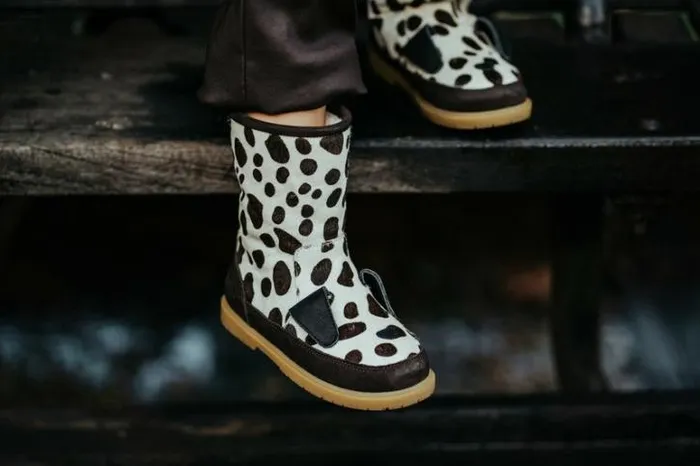 Donsje Amsterdam Animal Styles Boys Wadudu Exclusive Boots Spotted Cow Hair