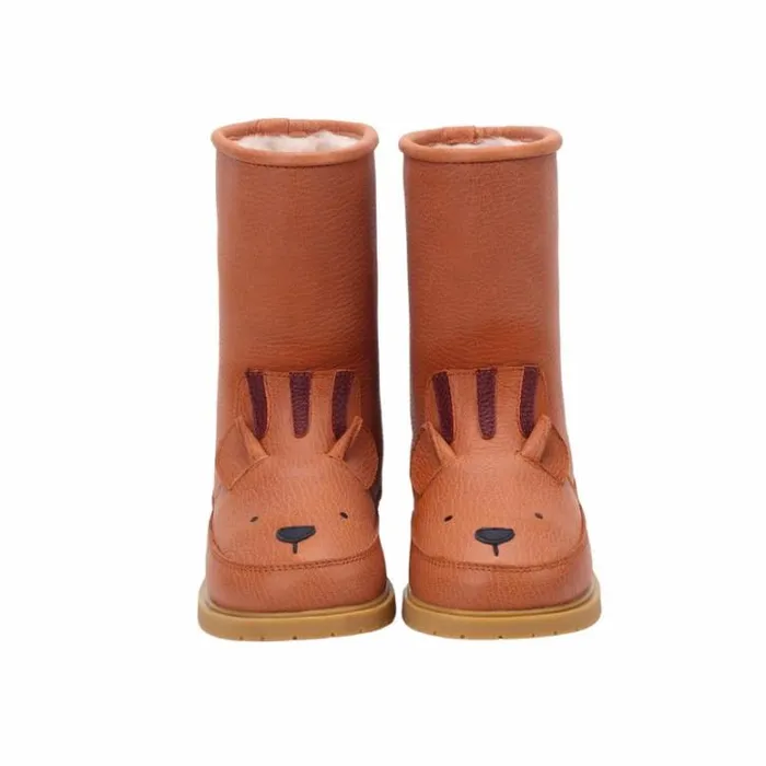 Donsje Amsterdam Animal Styles Girls Wadudu Classic Boots Fudge Leather