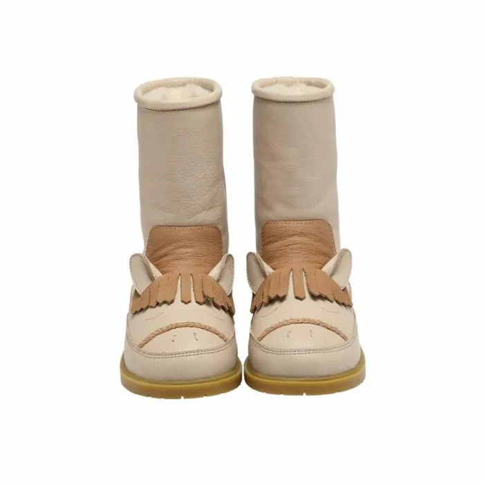 Donsje Amsterdam Animal Styles Girls Wadudu Special Boots Ivory Leather