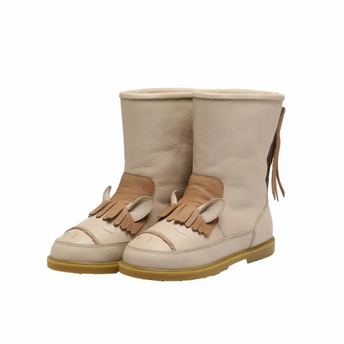 Donsje Amsterdam Animal Styles Girls Wadudu Special Boots Ivory Leather