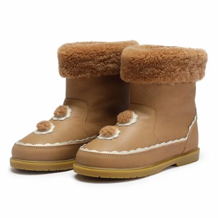 Donsje Amsterdam Ankle Boots Girls Pleun Boots Beige Leather
