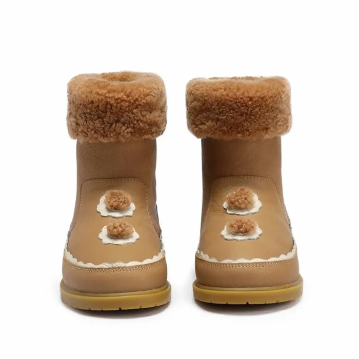 Donsje Amsterdam Ankle Boots Girls Pleun Boots Beige Leather