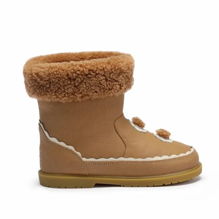 Donsje Amsterdam Ankle Boots Girls Pleun Boots Beige Leather