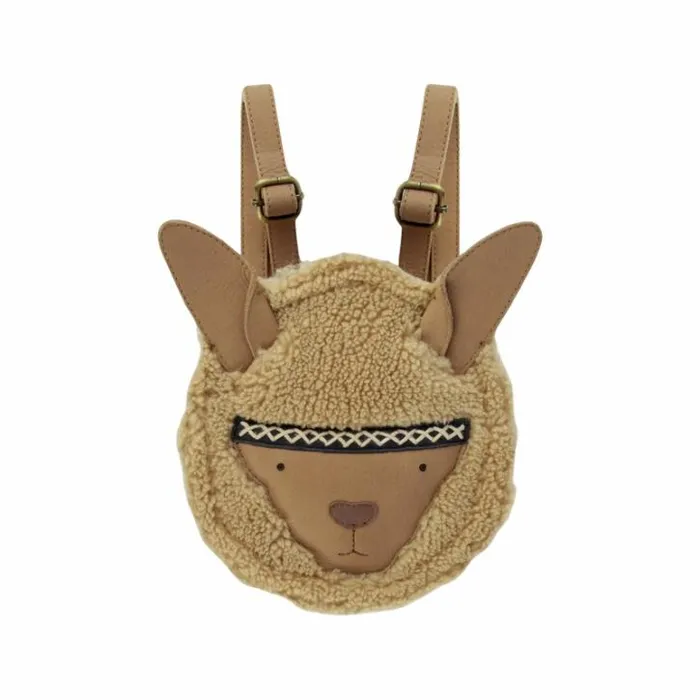 Donsje Amsterdam Backpacks and Purses Girls Kapi Exclusive Backpack Beige Curly Faux Fur