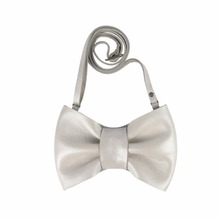 Donsje Amsterdam Backpacks and Purses Girls Viona Purse Off White Metallic Leather