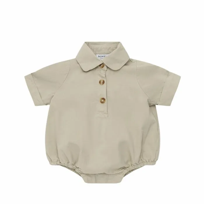 Donsje Amsterdam Bodysuits and Playsuits Baby Qrimml Romper Olive Grey