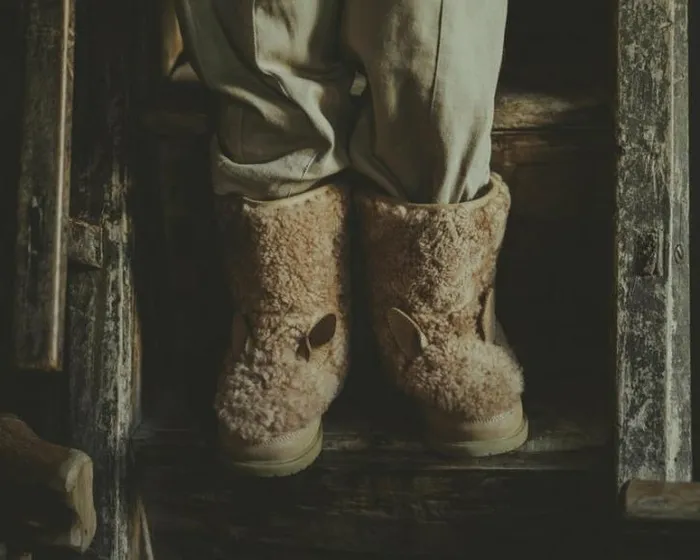 Donsje Amsterdam Boots Boys Irfi Boots Beige Curly Sheep Wool