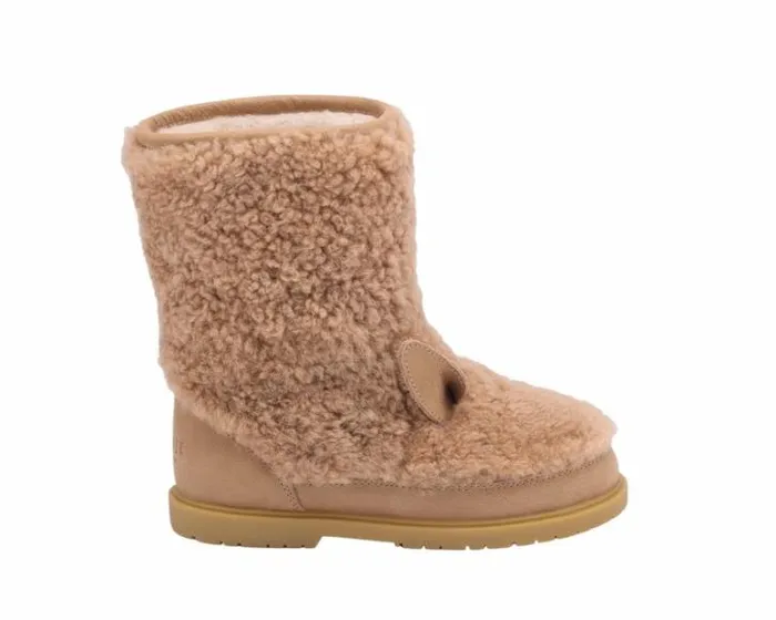 Donsje Amsterdam Boots Boys Irfi Boots Beige Curly Sheep Wool