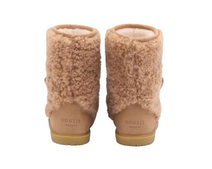 Donsje Amsterdam Boots Boys Irfi Boots Beige Curly Sheep Wool
