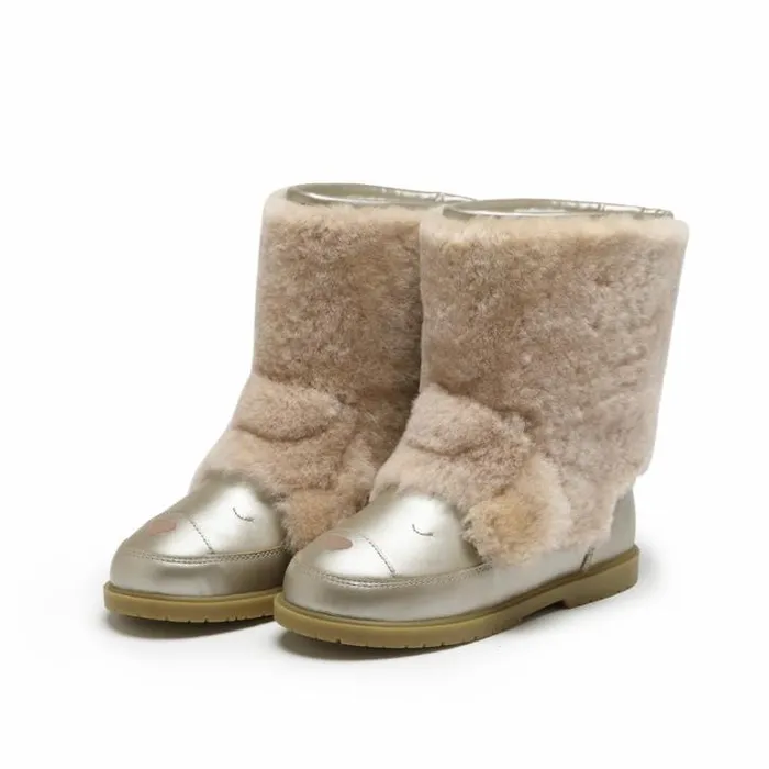 Donsje Amsterdam Boots Girls Wadudu Exclusive Boots Light Beige Sheep Wool