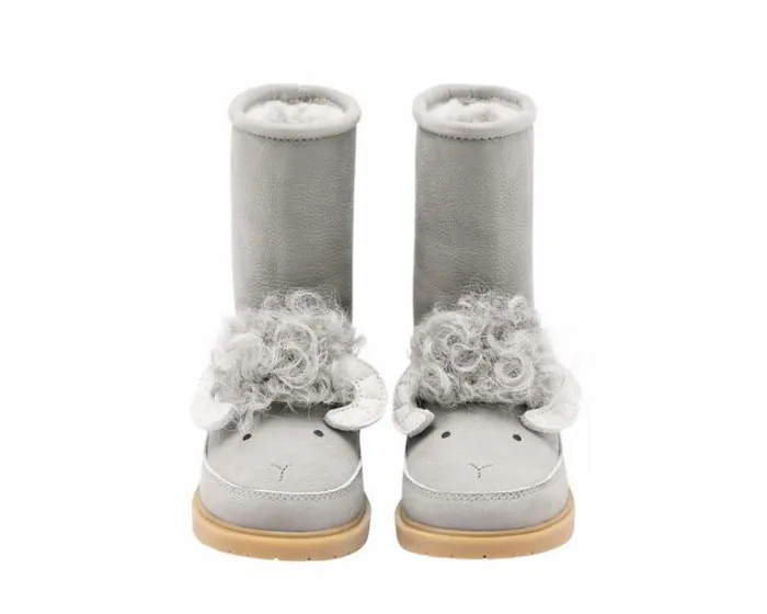 Donsje Amsterdam Boots Girls Wadudu Exclusive Light Grey Betting Leather