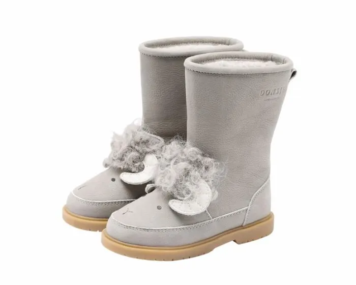 Donsje Amsterdam Boots Girls Wadudu Exclusive Light Grey Betting Leather