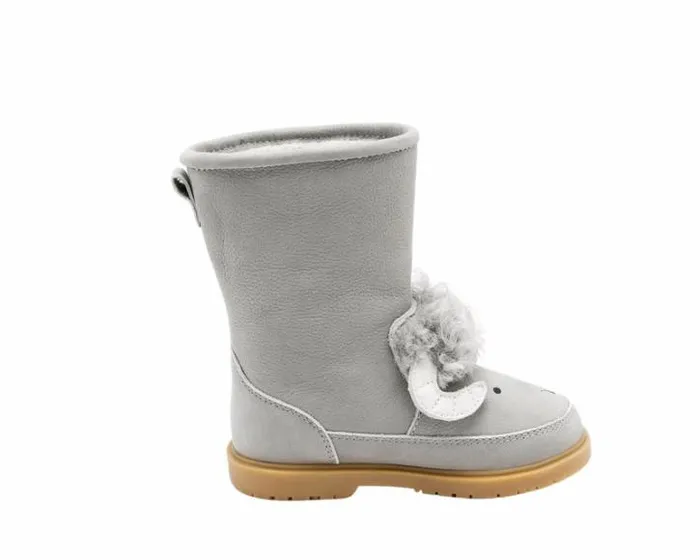 Donsje Amsterdam Boots Girls Wadudu Exclusive Light Grey Betting Leather