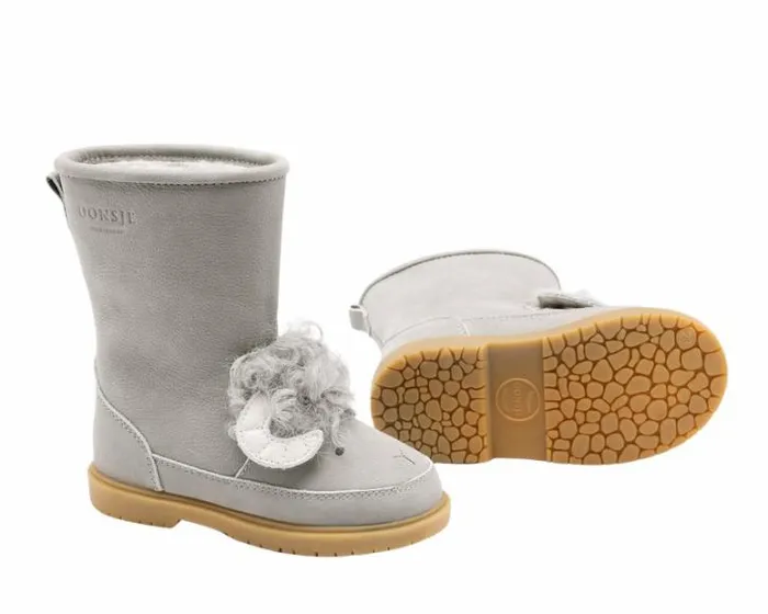 Donsje Amsterdam Boots Girls Wadudu Exclusive Light Grey Betting Leather