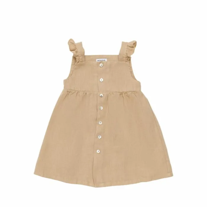 Donsje Amsterdam Dresses and Skirts Baby Floor Linen Dress Toast