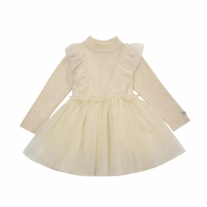 Donsje Amsterdam Dresses and Skirts Baby Flovos Dress Warm White
