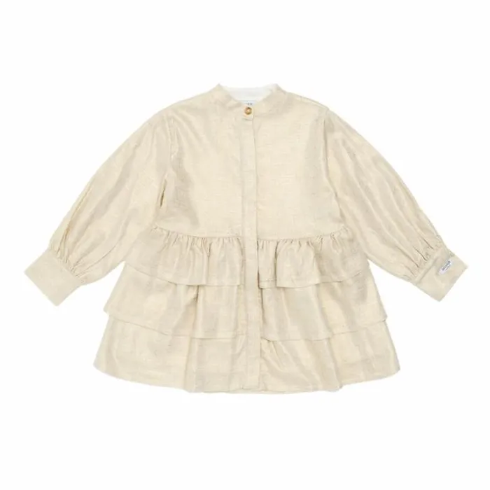 Donsje Amsterdam Dresses and Skirts Baby Jazzley Dress Soft Sand Metallic