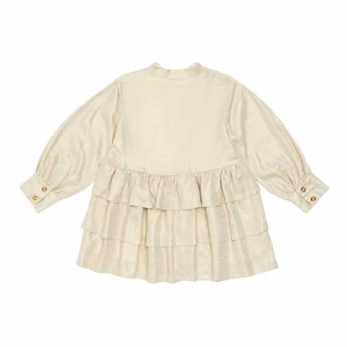 Donsje Amsterdam Dresses and Skirts Baby Jazzley Dress Soft Sand Metallic