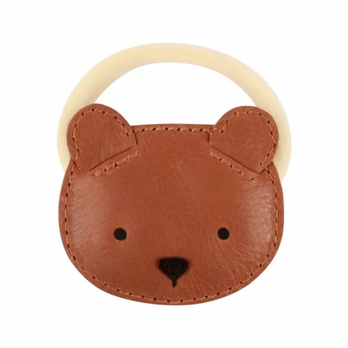 Donsje Amsterdam Hair Accessories Girls Josy Classic Hair Tie Cognac Classic Leather