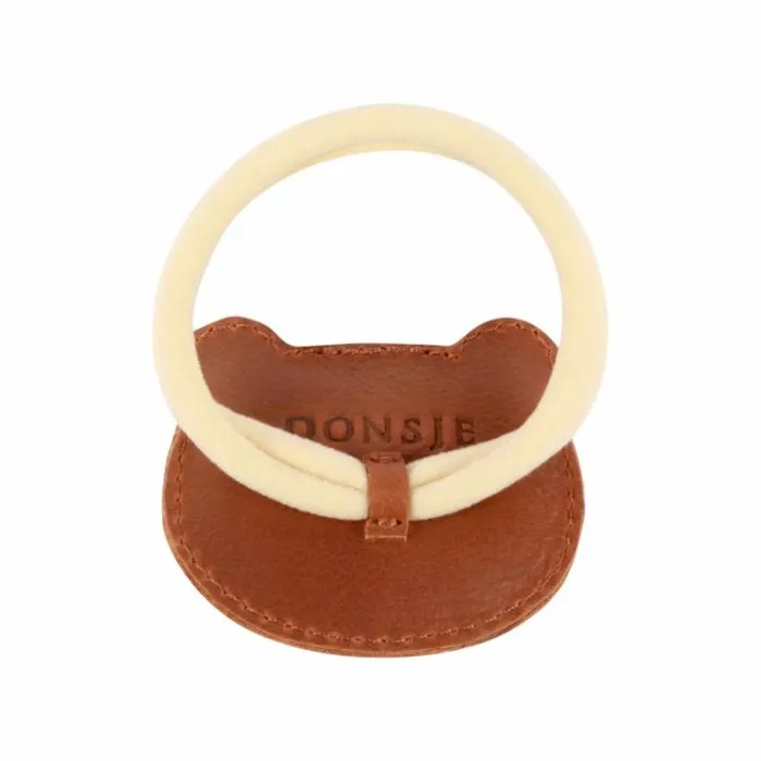 Donsje Amsterdam Hair Accessories Girls Josy Classic Hair Tie Cognac Classic Leather