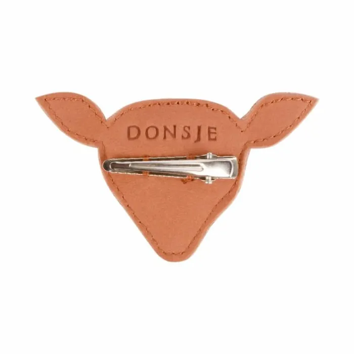 Donsje Amsterdam Hair Accessories Girls Josy Classic Hairclip Walnut Nubuck