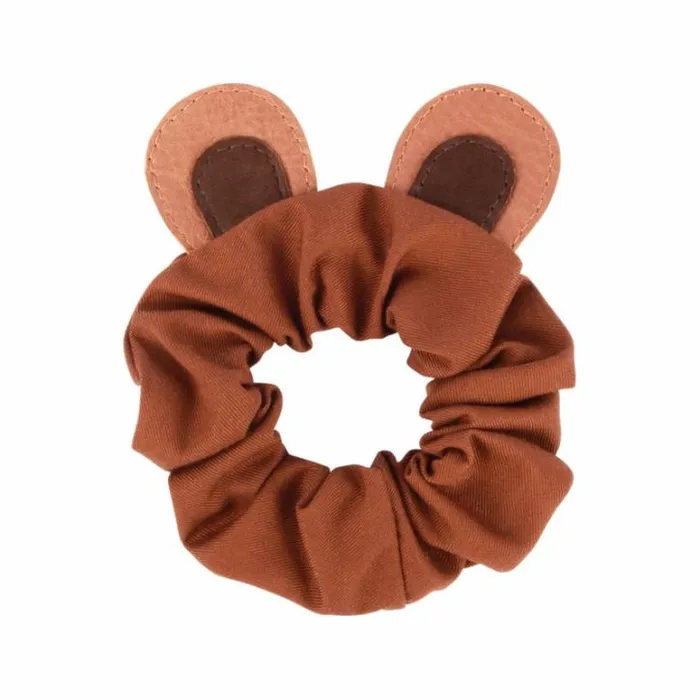 Donsje Amsterdam Hair Accessories Girls Polly Hair Scrunchie Cognac Classic Leather