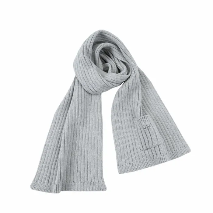 Donsje Amsterdam Hats and Mittens Boys Chen Scarf Pale Grey Melange
