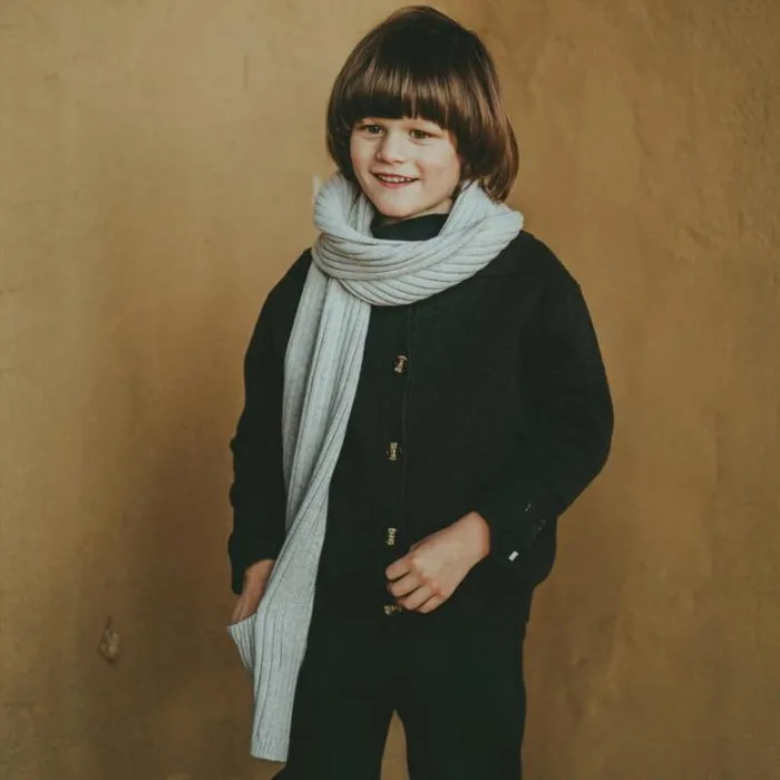 Donsje Amsterdam Hats and Mittens Boys Chen Scarf Pale Grey Melange