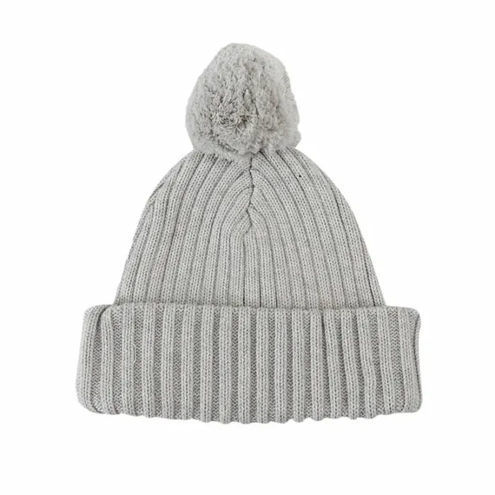 Donsje Amsterdam Hats and Mittens Boys Poppom Hat Pale Grey Melange
