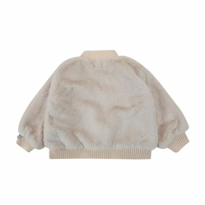 Donsje Amsterdam Jackets and Gilets Baby Manita Cardigan Off White Teddy