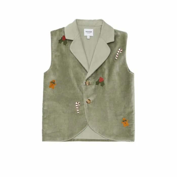 Donsje Amsterdam Jackets and Gilets Baby Mauck Gilet Dusty Green
