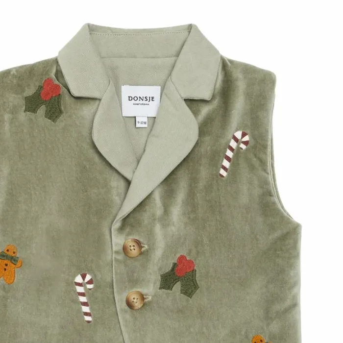 Donsje Amsterdam Jackets and Gilets Baby Mauck Gilet Dusty Green