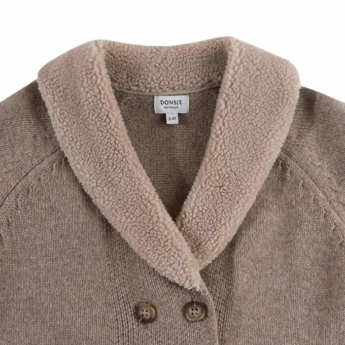 Donsje Amsterdam Jackets and Gilets Baby Nannie Merino Wool Waistcoat Milk Chocolate Melange