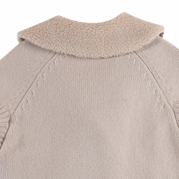 Donsje Amsterdam Jackets and Gilets Baby Nannie Merino Wool Waistcoat Soft Sand