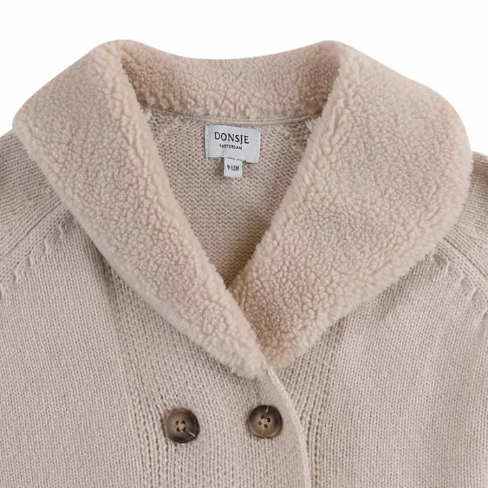 Donsje Amsterdam Jackets and Gilets Baby Nannie Merino Wool Waistcoat Soft Sand