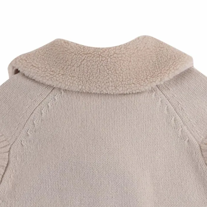 Donsje Amsterdam Jackets and Gilets Baby Nannie Merino Wool Waistcoat Soft Sand