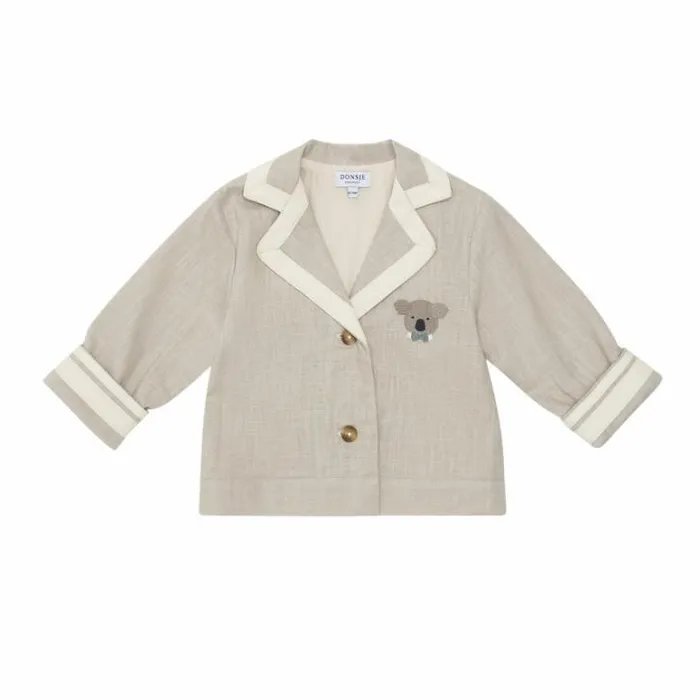 Donsje Amsterdam Jackets and Gilets Baby Quirijn Linen Blazer Soft Taupe